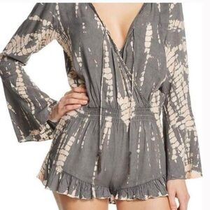Stylish Gray Tie-Dye Jumpsuit
